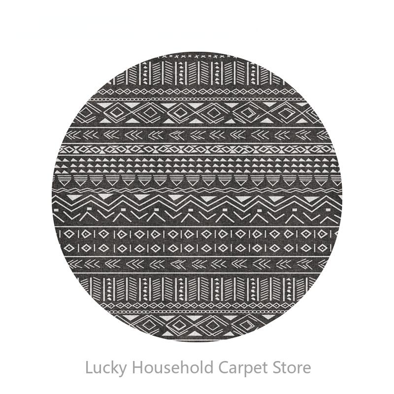 Morocco Round Carpet Lounge Chair Area Rug Soft Non-slip Light Color Living Room Decoration Carpets Washable Cloakroom Floor Mat
