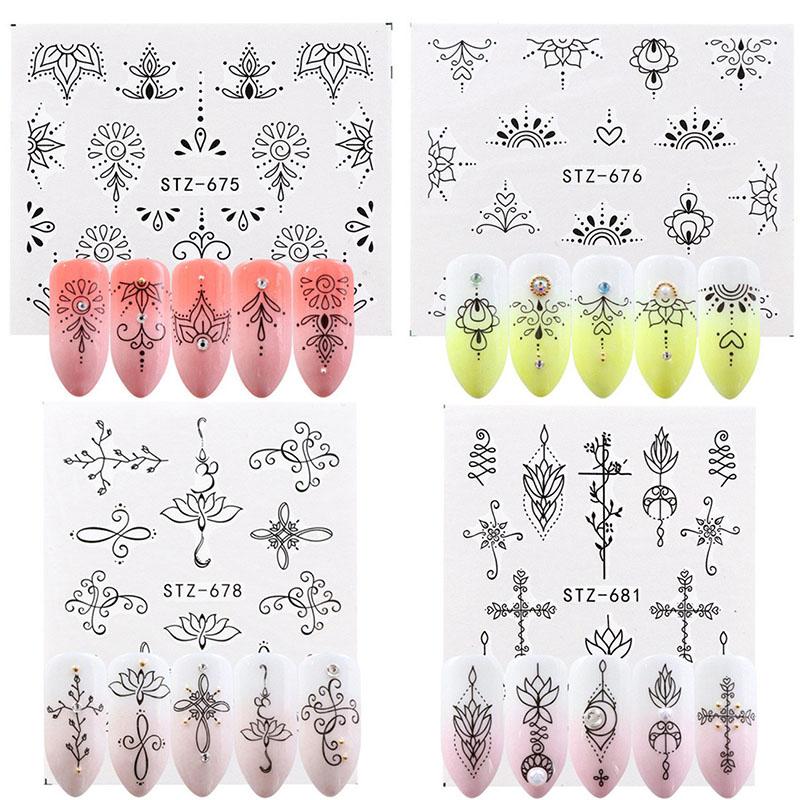 

Transfers Fashion Personality Lace Design Nail Art Stickers Water Decals