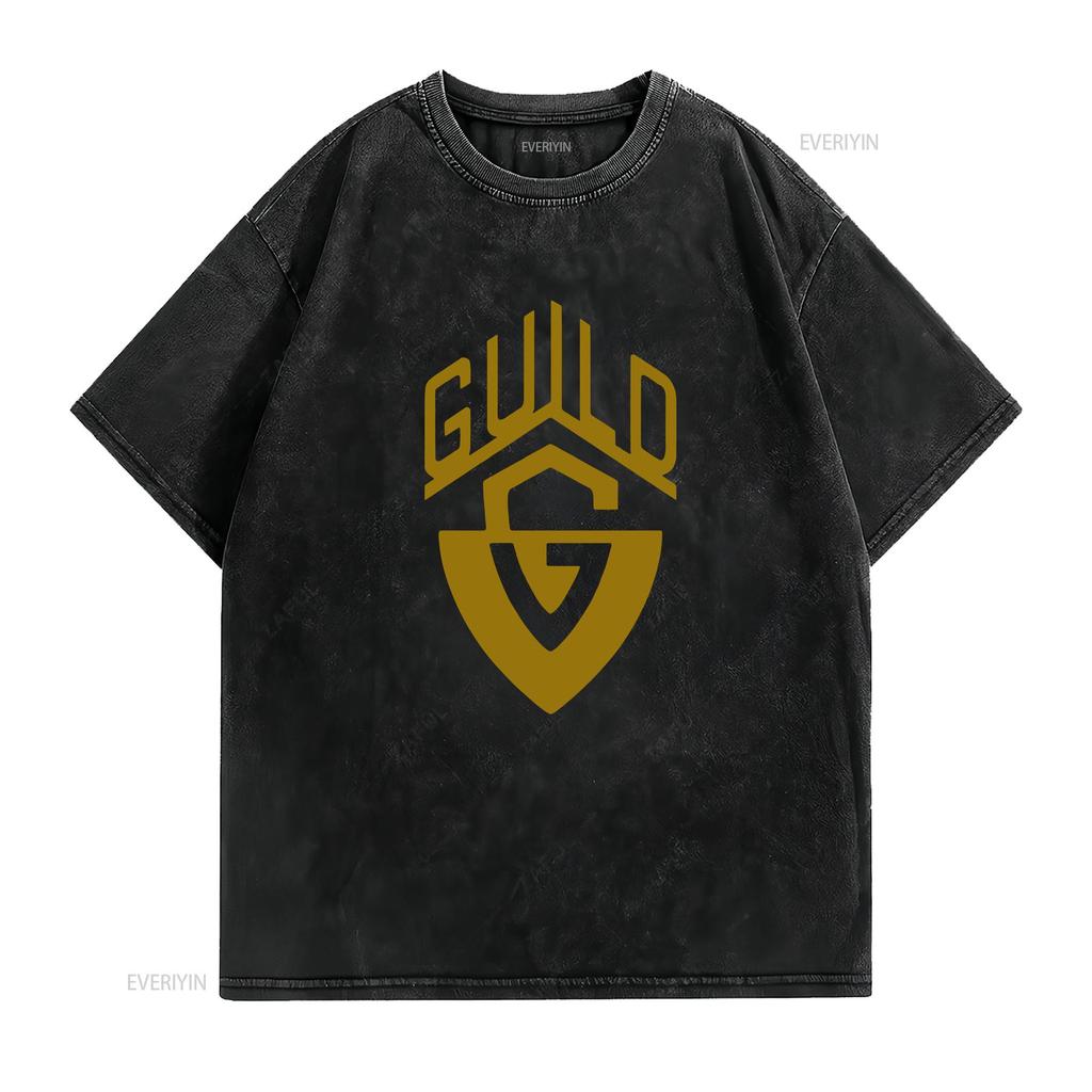 New Guild Guitars Logo American Funny T Shirt Usa Size S Xxl Vintage Washed Breathable Stretched Comfortable Designer Clothes