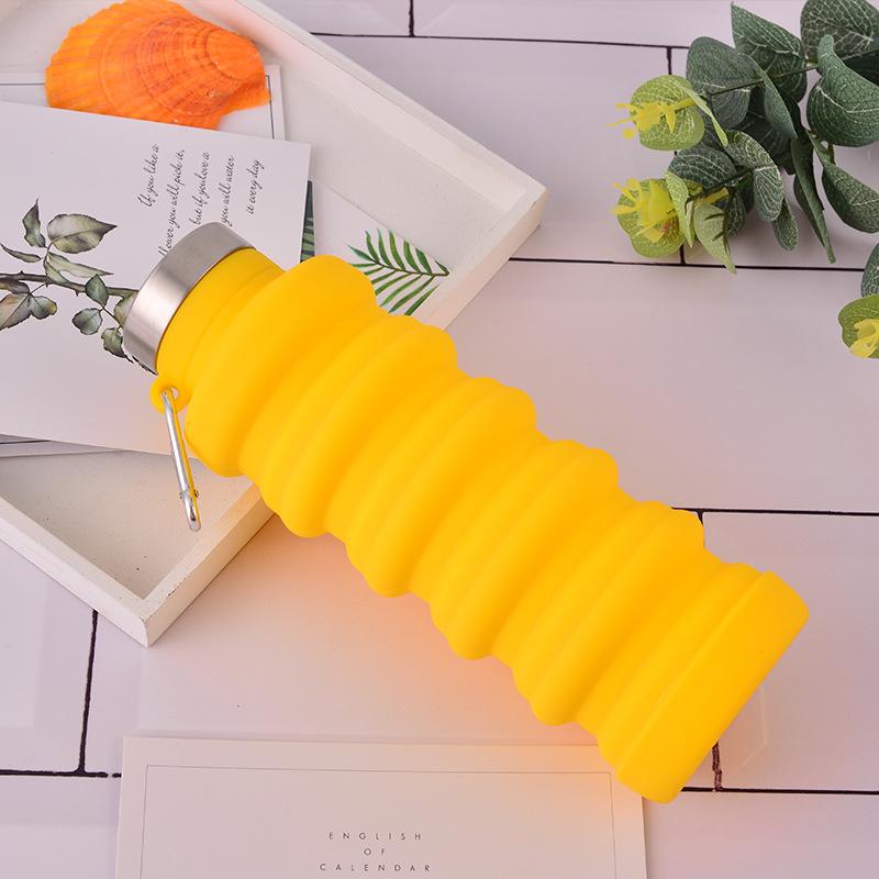 Silikonbecher einziehbar faltbar für den Außenbereich aktives Reisen leichte Wasserflasche leichte Trinkbecher mit Karabiner aktualisierter Stil