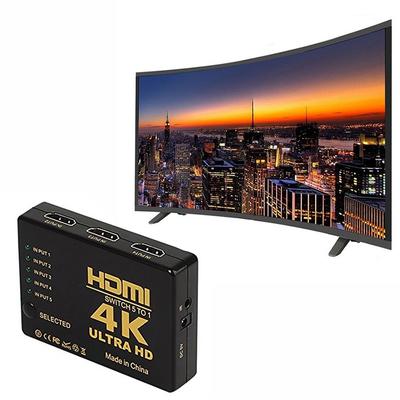 3D 1080p 5Port 4K HDMI Switch Switcher Selector Splitter Hub + IR Fernbedienung Für HDTV