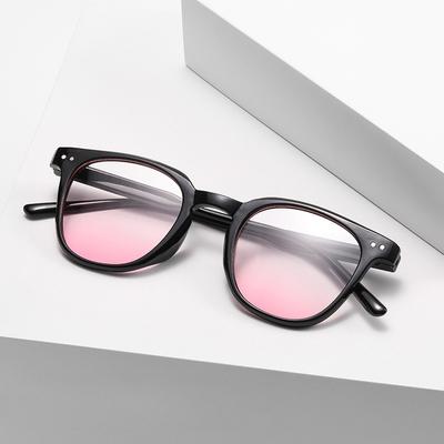 Klassieke Mode Kleurverloop Bril Dames Blush Zonnebril Vierkant Montuur Platte Spiegels Meisje Decoratieve Bril Zonnebril