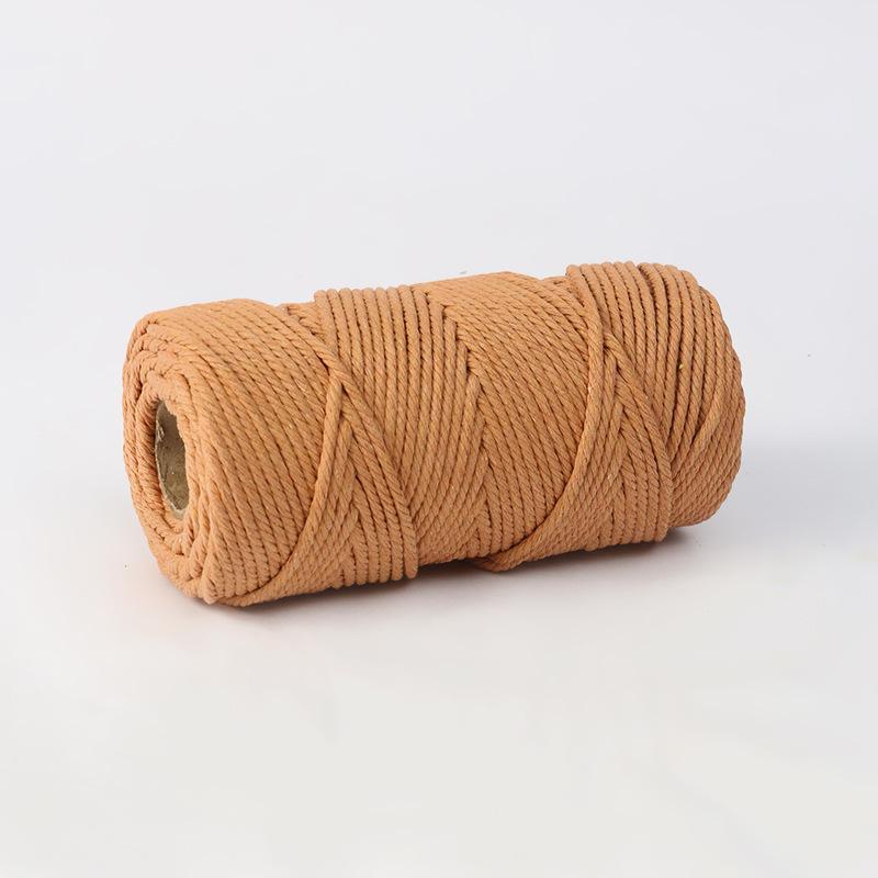 4mm Multi-Strand Macaron Colored Cotton Rope for DIY Tapestry & Decorative Weaving.