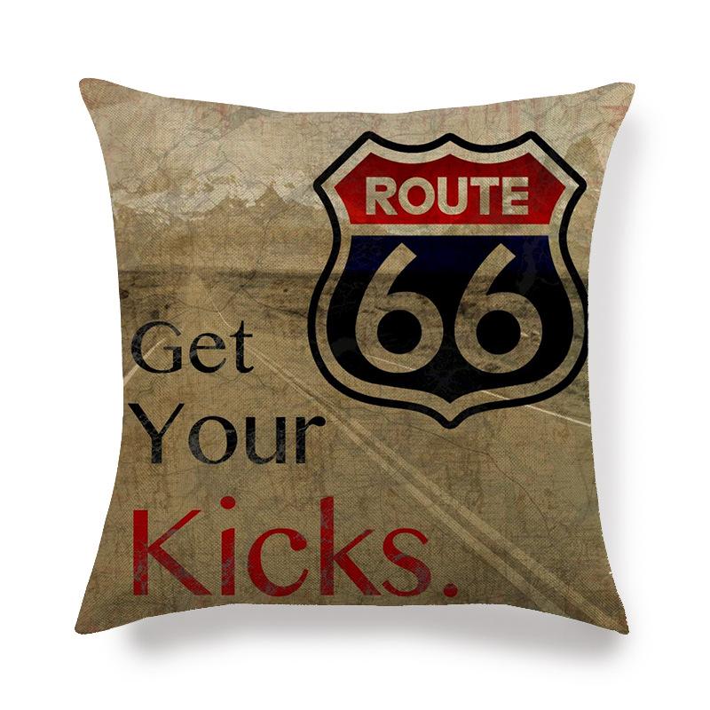 Retro Emblem Letter Pattern Digital Printing Short Plush Pillow Covers For Car Sofa Office Cushion Cover Home Goods 60X60Cm