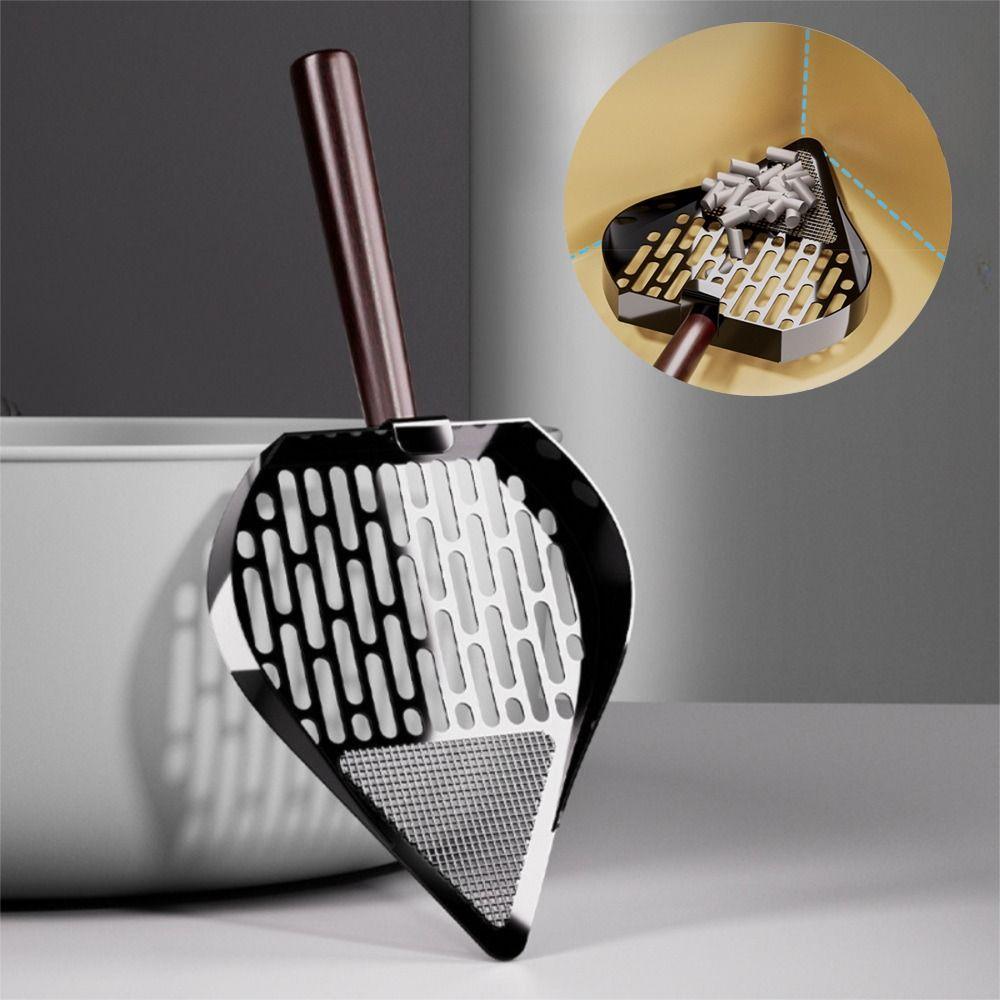 Double Sifting Pet Waste Shovel Stainless Steel Waste Removal Sifting Tool Cleaning Tool