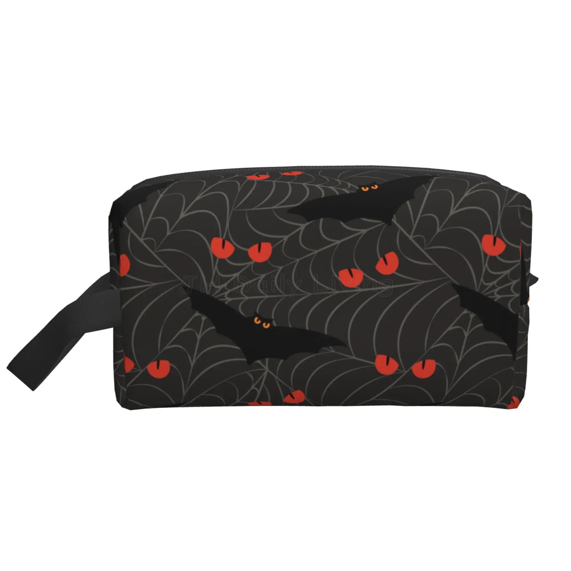 

Летучие мыши на Хэллоуин Большие вместительные сумки для хранения Дорожная косметичка Косметичка Забавная косметичка Органайзер для хранения Водонепроницаемый 25.5x16x12.5CM фиолетовый