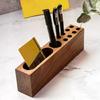 Wooden Desk Organiser Tray with Business Cards Stand and Multi Sots Pen Storage Container For Offices Desk Organization