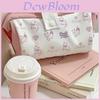 Cat Cartoon Canvas Pen Bag With Large Capacity And Portable Design For Students And Girls