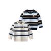 Children's Round Neck Sweater Spring and Autumn Boys' Striped Embroidered Bear Knitwear Korean Style Baby Boy Long-Sleeved Pullover