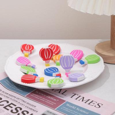 6 Stück süße Kawaii Heißluftballon Gummi Radiergummi für Kinder Neuheit Schreibwaren Büro Schulbedarf