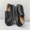 men's fashion original leather shoes slip-on driving shoe party banquet dresses black trendy platform loafers gentleman footwear