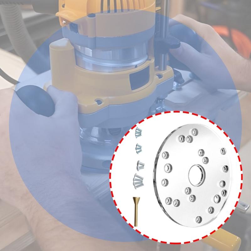 Durable Transparent Router Base Plate With 1.18inch Precisely Drilled Hole For Enhances Woodworking Accuracy Tool