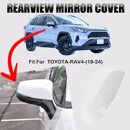 Pearl White Right Side Mirror Cover Cap for TOYOTA RAV4 -2024 OUTER