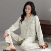 Women's pure cotton spring and autumn pajamas long sleeves can be worn outside autumn women's high-end cardigan loungewear cotton suit