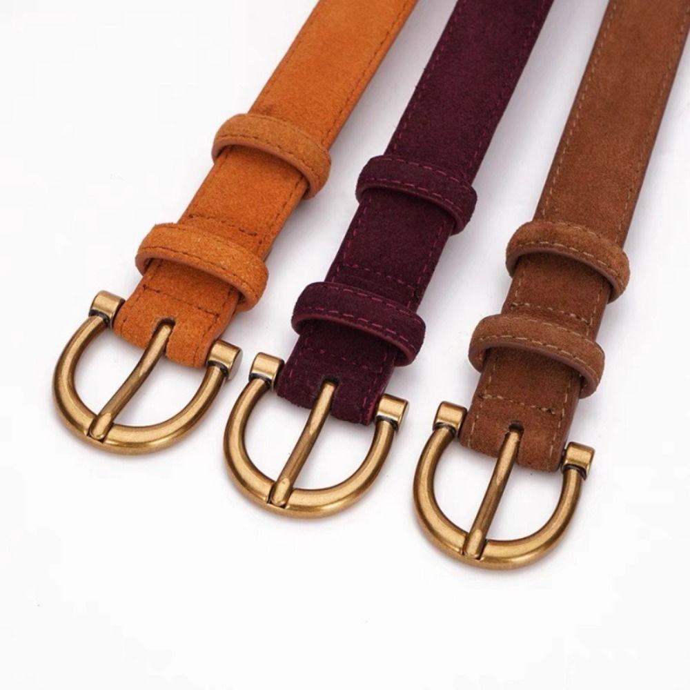 Casual Suede Leather Belt Trendy Business Waist Strap Women Trouser Dress Belts  Gifts