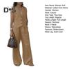 2 buc/set femei vestă pantaloni costum cu decolteu în V adânc, fără mâneci, culoare solidă, pantaloni cu talie înaltă, pantaloni largi, ținută ocazională, haine de vară birou OL