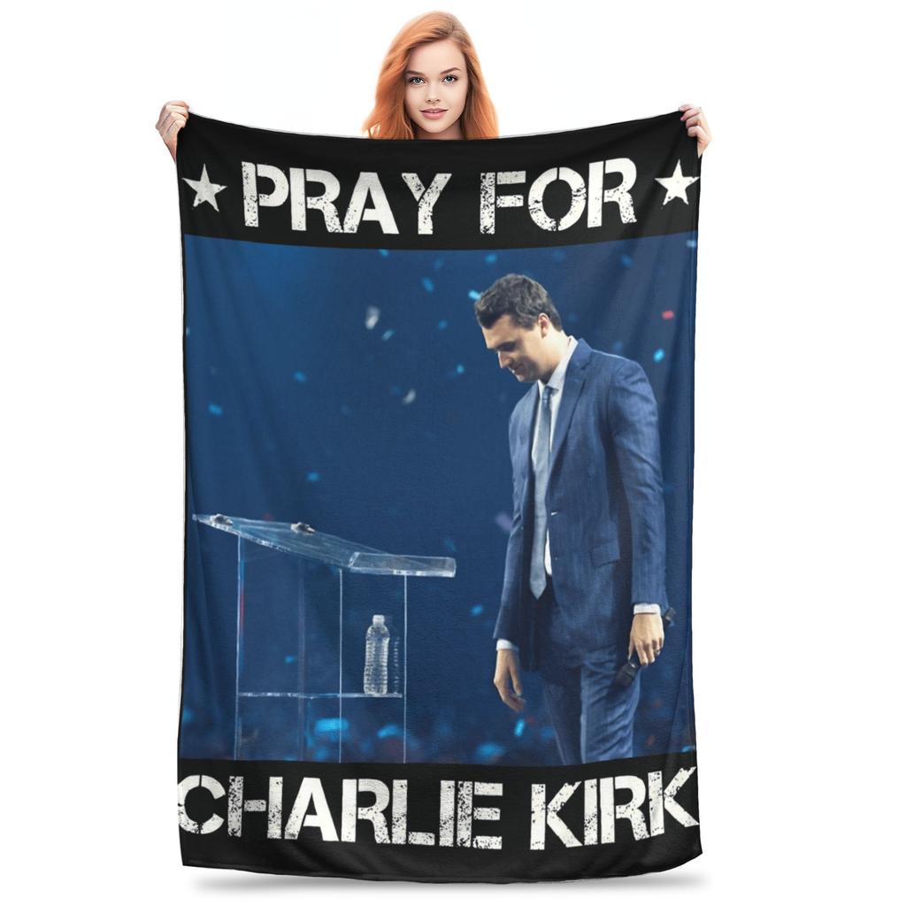 Charlie Kirk A True Patriot Blanket Quality Soft Warm Bedding Throws Spring Girls Boys Living Room Street Trend Bedspread