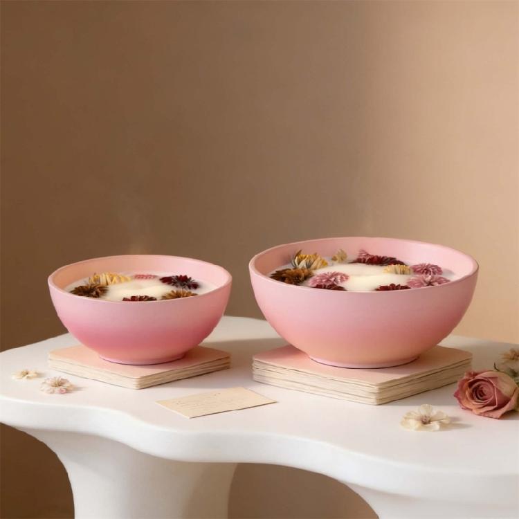 Round Bowl Silicone Molds Easy Demold For Making Candle Container Storage Bowl Flowerpot Home Decoration Resin Casting