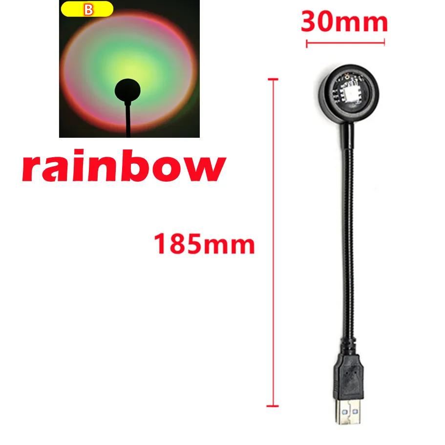 USB Sunset Lamp LED Rainbow Neon Night Light Projector Photography Wall Atmosphere Lighting for Bedroom Room Neon Lights Gift