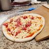 WIKHOSTAR Posuvná lopatka na pizzu, odnímatelná pro 12palcovou pizzu, dřevěná špachtle na pizzu s plachtami odolnými vůči vysokým teplotám