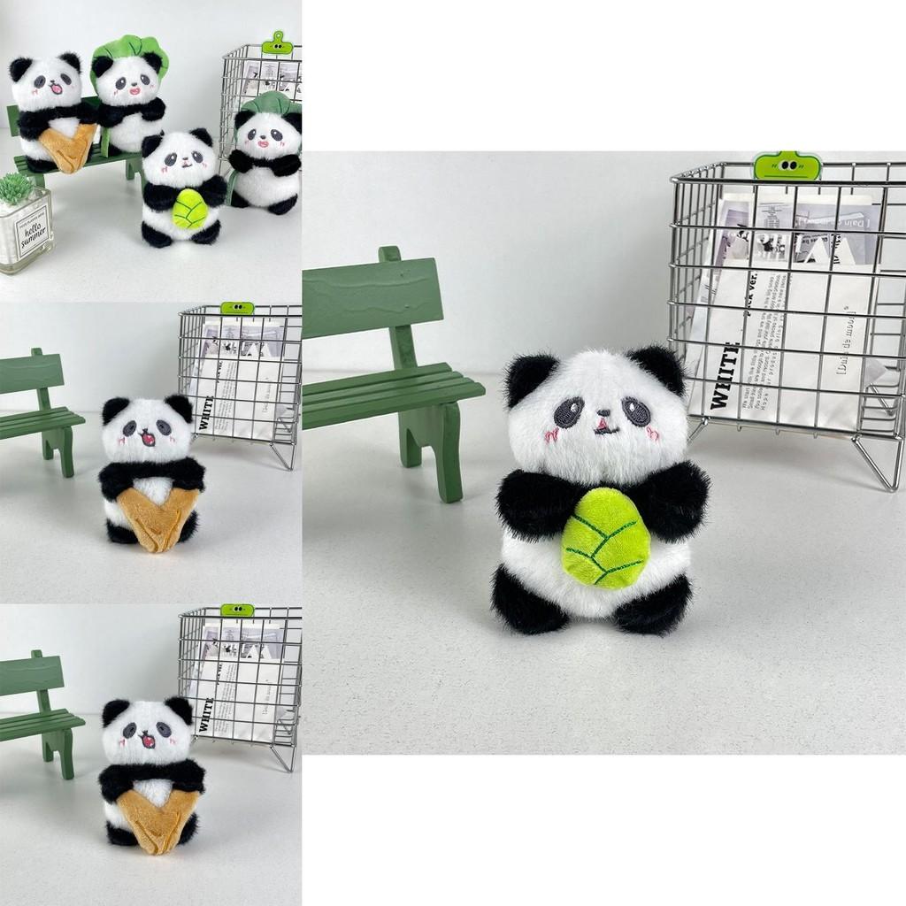 Adorable Plush Panda Keychain Cute Cartoon Animal Pendant Soft Toy With Pp Cotton Filling