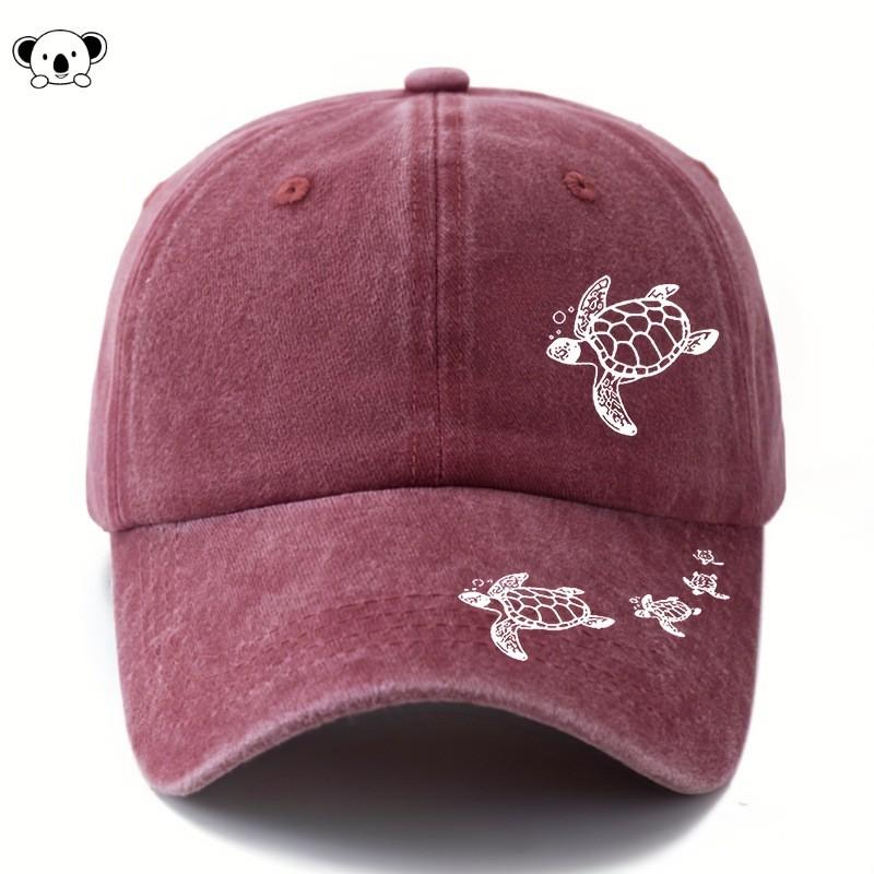 Unisex Tortoise Print Cotton-Linen Baseball Cap Casual Wear