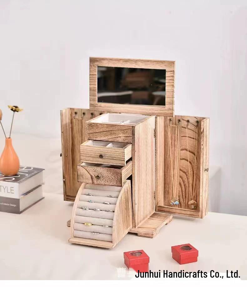 Wooden Multi-Layer Jewelry Box Display & Storage Organizer