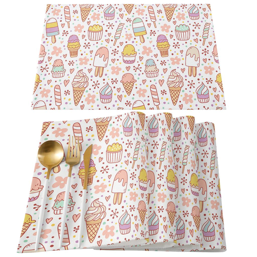 Cartoon Ice Cream Snowflake Tablecloth Holiday Decor Waterproof Rectangular Tablecloths Wedding Decor Table Cover