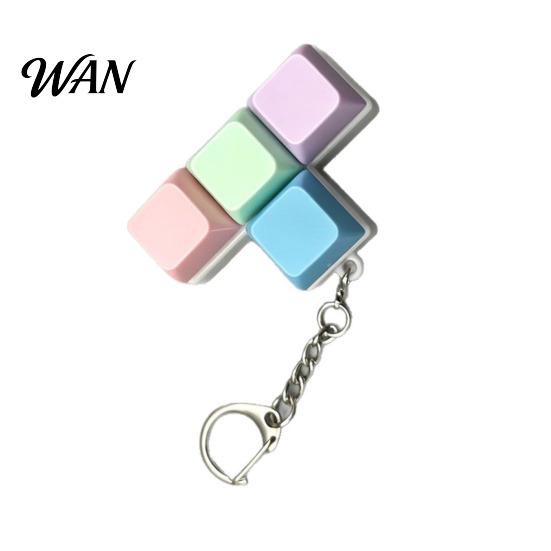 Decompress Fidget Toy Colorful Keyboard Toys Mechanical Button Clicker Keychain Travel Stress Creative for Adults Work Anxiety Relief Mental