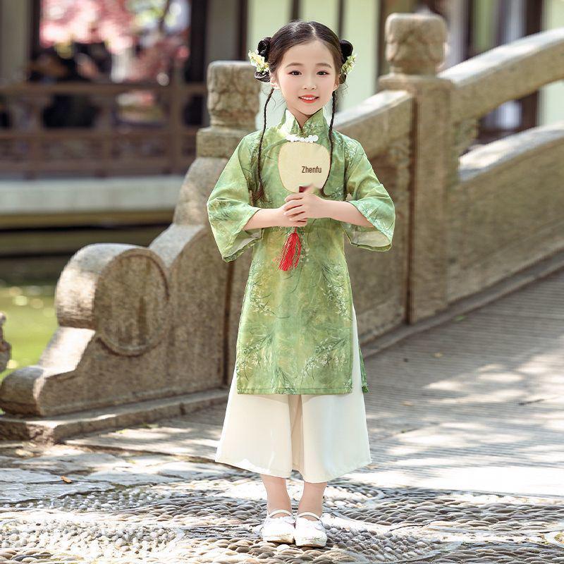 Kids' Tang Suit Hanfu Costume Set - Boys & Girls Ancient Spring/Autumn Style