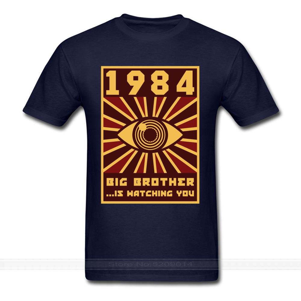 1984 Big Brother T-shirt Unisex Black Tops Graphic Tshirt Horus Eye Clothing Vintage Tees 80s T Shirts Funny Hipster Streetwear
