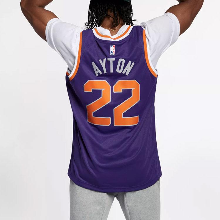 Nike NBA Swingman Phoenix Suns Deandre Ayton #22 Basketball Jersey Men Tops Purple 864503-573