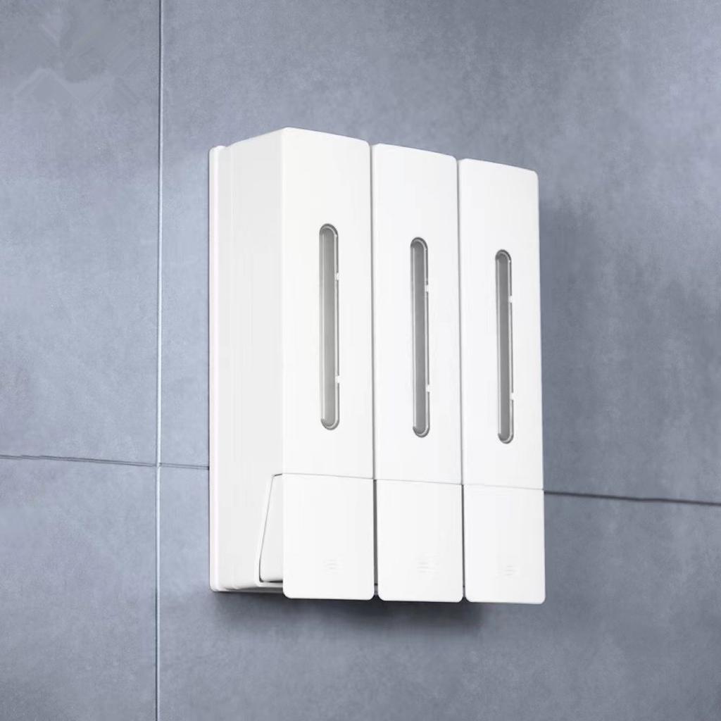 Double Head Wall-mounted Manual Soap Dispenser Shampoo Hotel Household Bathroom Punch-free Soap Dispenser 400ML Large Capacity