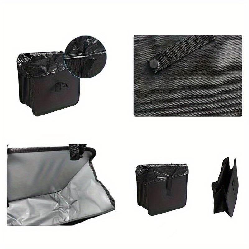 1Pc car chair back hanging bag portable pure black storage folding storage box, cleanable folding hanging