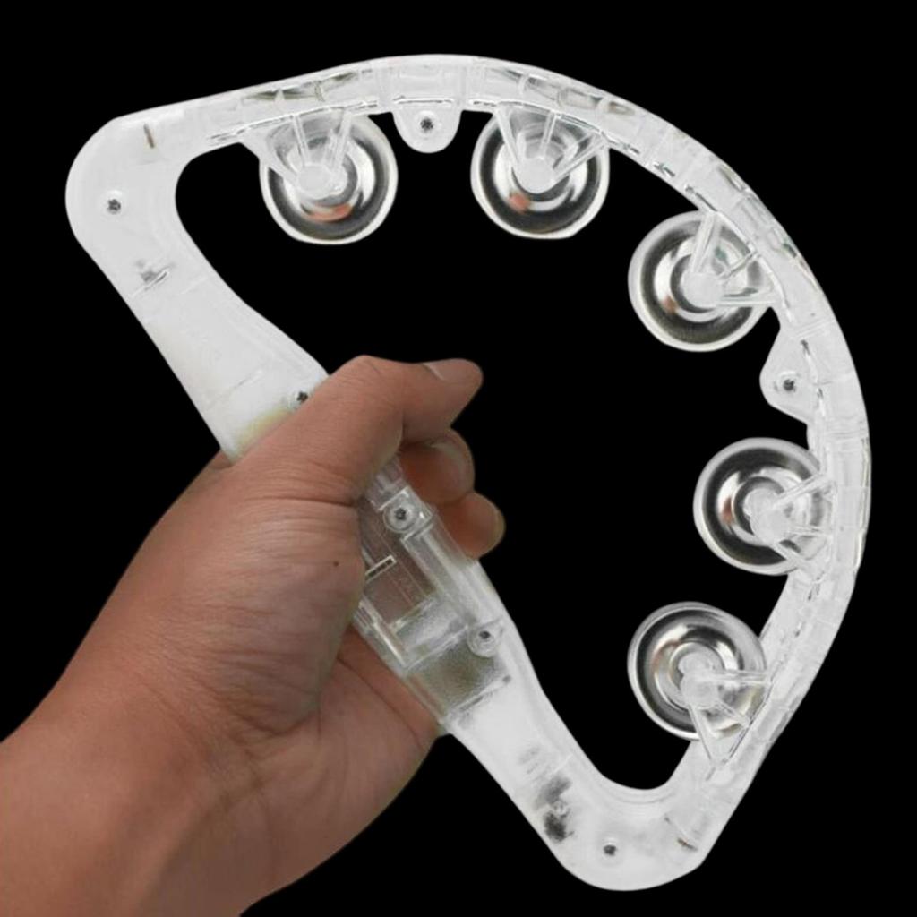 Leiasnow Illuminated Tambourines, Set of 3, LED, Karaoke, Party Supplies, Musical Instrument (Rainbow Colors, Set of 3)