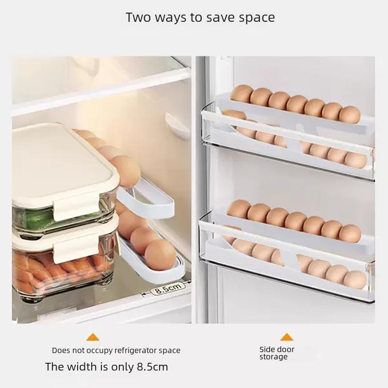 Egg Rolling Dispenser for Refrigerators - Egg Tray Storage Rack