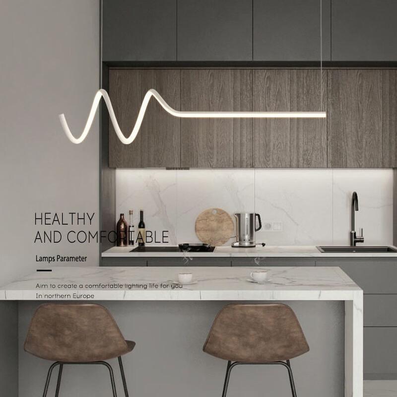 Minimalist Black 1.2m LED Dining Chandelier