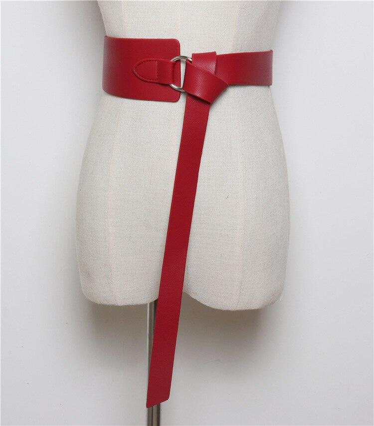 Neuer breiter Leder-Korsettgürtel Damen zum Binden Dünn Rot Schwarz Schleife Freizeitgürtel für Dame Hochzeitskleid Taillenband Damengürtel