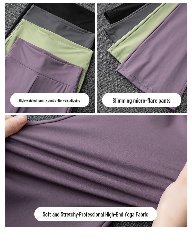 Damen Frühling/Herbst 2024 High-End Sport Fitness Yoga Set: Jacke & Schlankmachende Micro-Flare-Hose