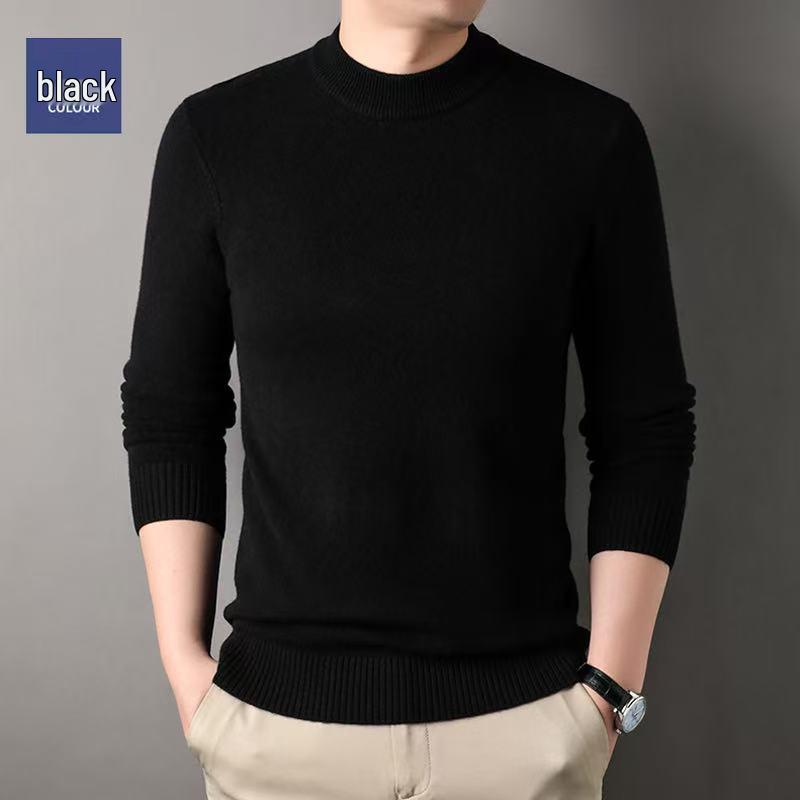 Men s Thickened Warm Half-High Neck Base Layer - 100% Merino Wool, Autumn/Winter Collection S