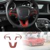 Car Steering Wheel Moulding Trim Cover for Dodge Charger 2015+ Red Carbon Fiber
