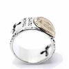 [Silver One] Miraculous Medal Flat Cutout Cross Maria Sterling Silver 925 Ring Men's [Size 19] Christian Miraculous Medal Ring