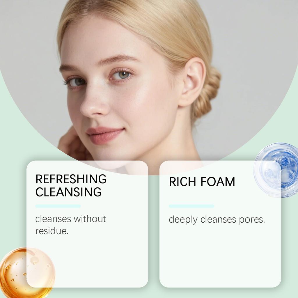 Refreshing Facial Gel, Refreshing Facial Cleanser, Gentle Facial Cleanser, Suitable For All Skin Types