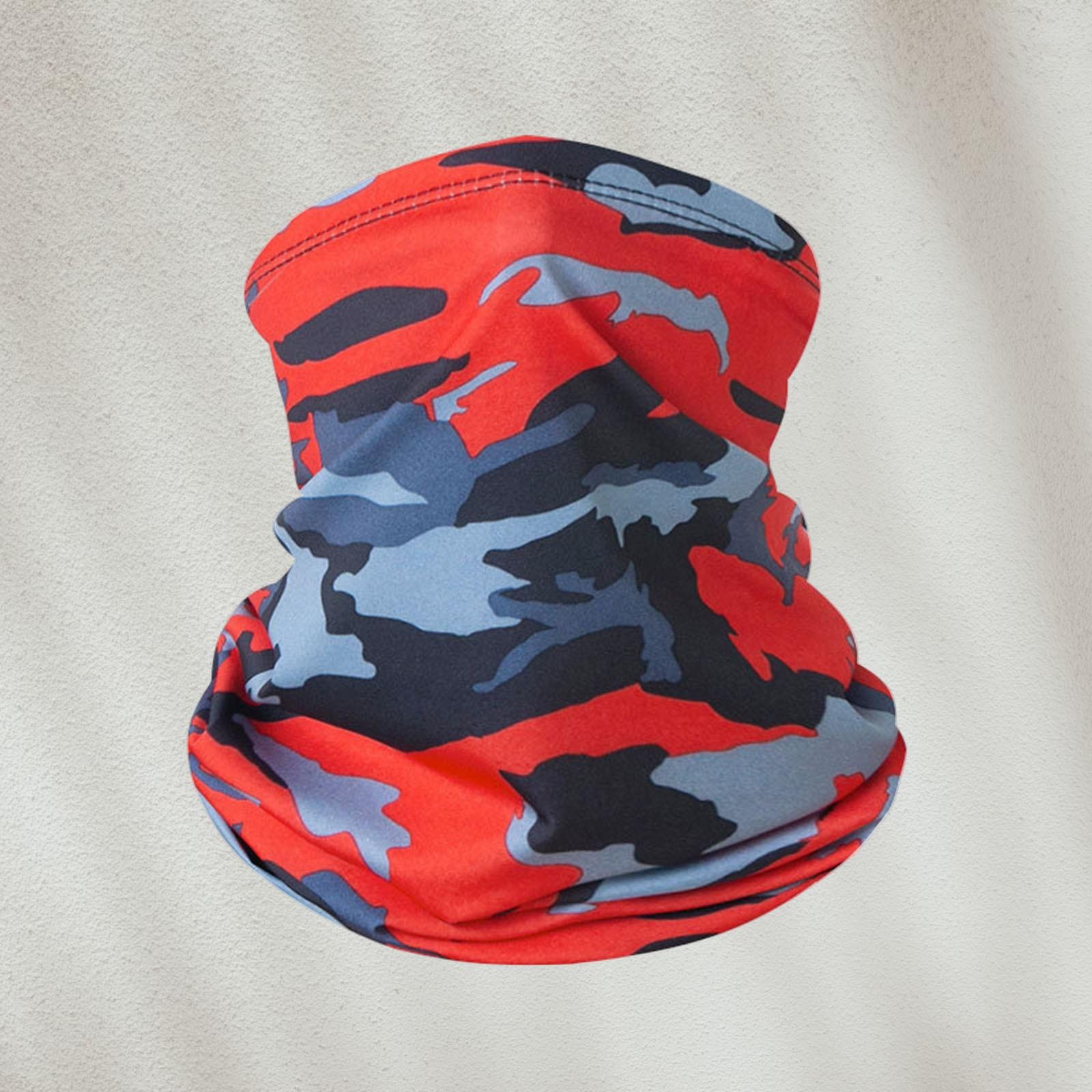 

Летняя солнцезащитная маска для езды на велосипеде, для рыбалки на открытом воздухе, для защиты от ультрафиолета, камуфляжный принт, платок на голову, солнцезащитный шейный платок One Size красный