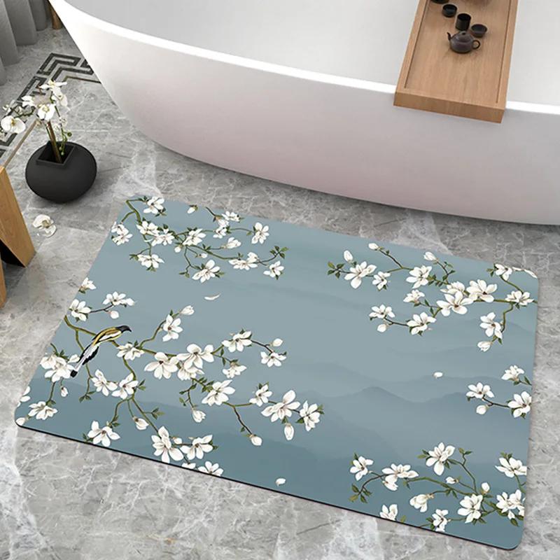 Simple toilet Bathroom floor mat Soft diatom mud Strong absorbent mat Non-slip entry mat Toilet door mat