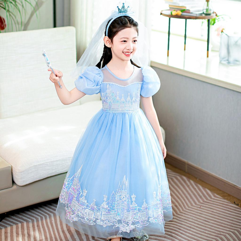 Foreign Trade Elsa Princess Dress Summer Frozen Birthday Elsa Elsa Women's Dress Elsa Elsa SB08