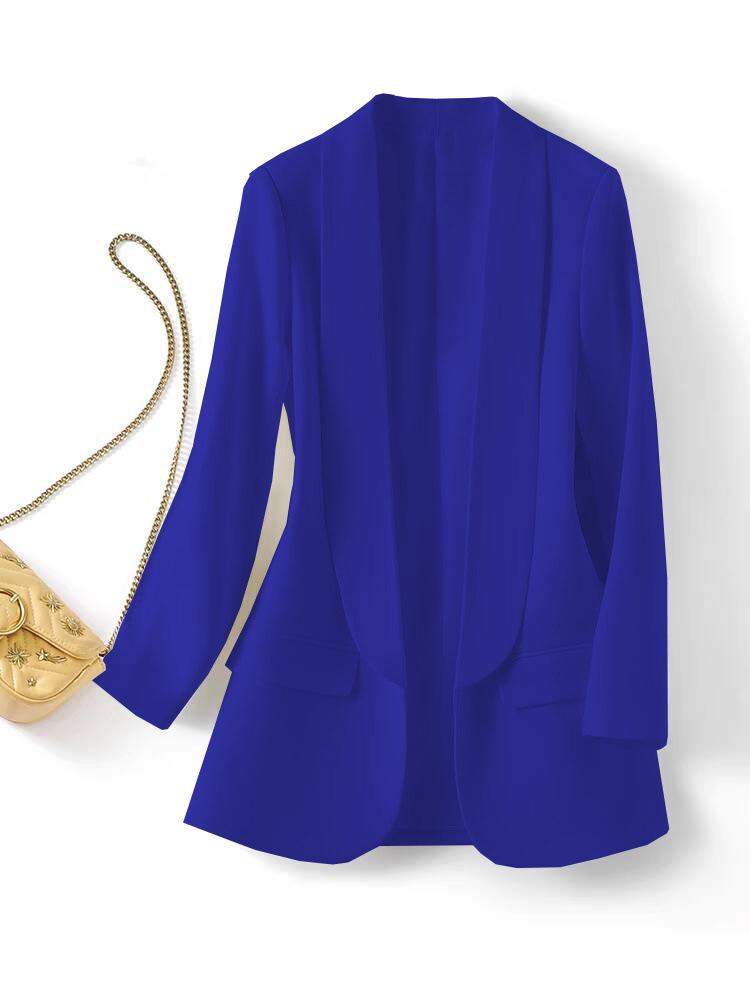 2025 Women's Slim Fit Lapel Suit - Solid Color, Spring/Autumn, Elegant Commute Style