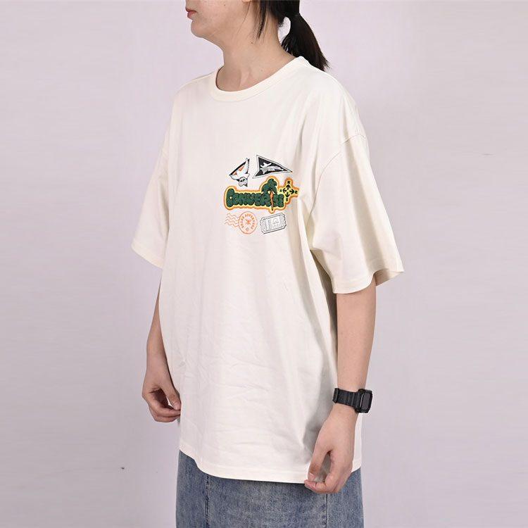 Converse Drop Shoulder Sleeve T-Shirt Unisex Ivory 10026169-A01