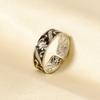 Different Style Silver Color Ring Black Oil Drop Open Adjustable Stainless Steel Rings For Women Men Accessories Enamel Jewelry