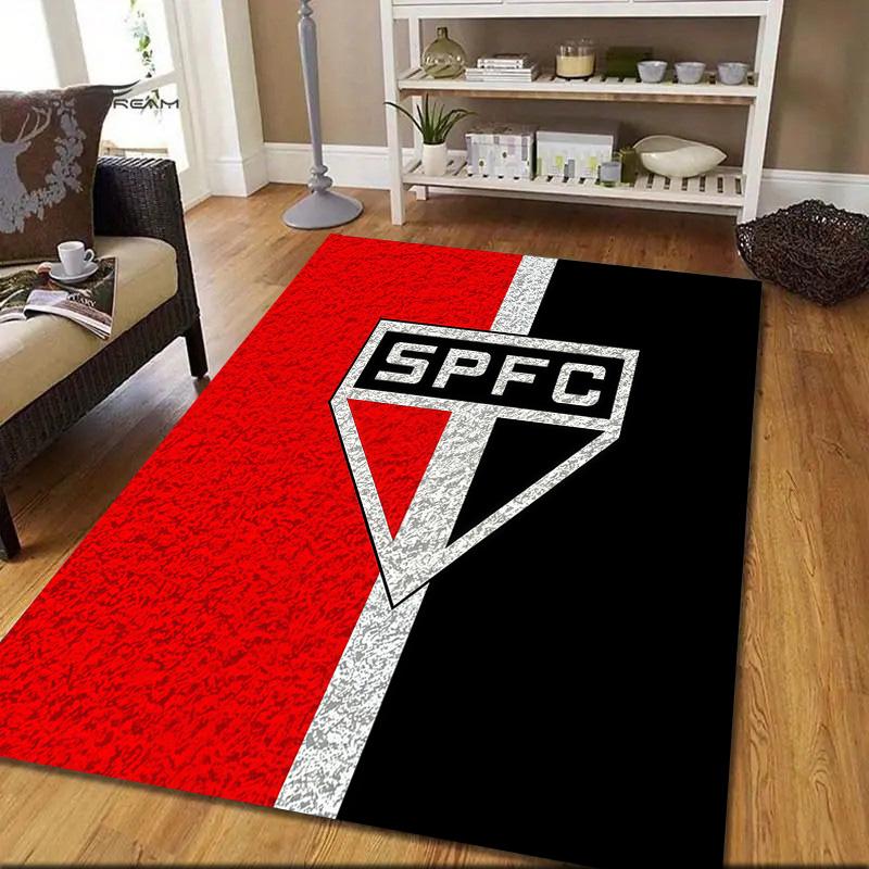 Sao Paulo FC2 Flannel Pattern Square Carpet,Area Rug,Carpet Rug for Living Room Bedroom Sofa Playroom Decor,Non-slip Floor Mat